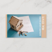 Miniatuur Huis, Sleutels en Document Onroerend goe Visitekaartje (Voorkant)