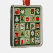 Miniatuur Kerst Advent Kalender Metalen Ornament (Rechts)