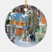 Miniatuur kerstdorp keramisch ornament (Voorkant)