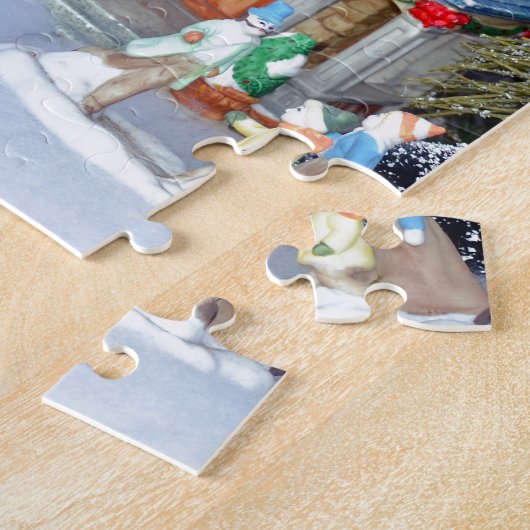 Miniatuur kerstdorp legpuzzel (Zijkant)