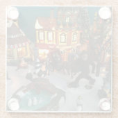 miniatuur kerstdorp met Bigfoot Glazen Onderzetter (Achterkant)