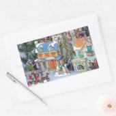 Miniatuur kerstdorp rechthoekige sticker (Envelop)