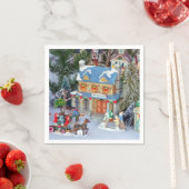 Miniatuur kerstdorp servet (Insitu)