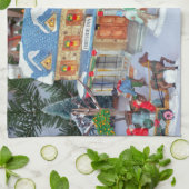 Miniatuur kerstdorp theedoek (Gevouwen)