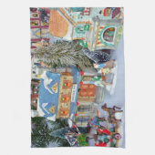 Miniatuur kerstdorp theedoek (Verticaal)