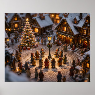 Miniatuur Kerstliedjeszangers op het Plein Poster