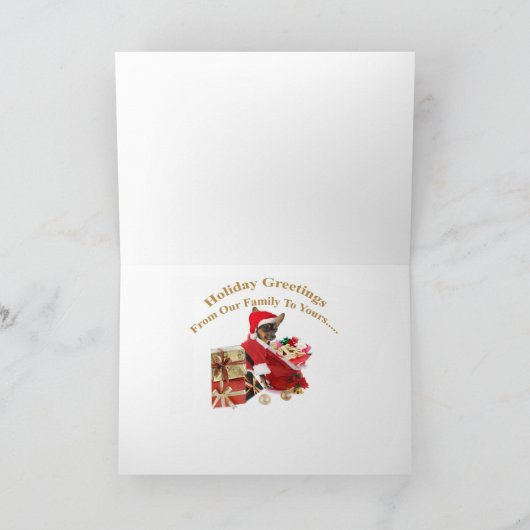 Miniatuur Kerstmis Pinscher aan Uw Kaarten van de (Binnen)