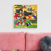 Miniatuur Knight Cat Model Schilderkatten Canvas Afdruk (Insitu (Woonkamer))