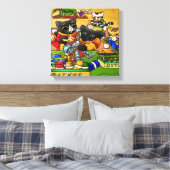 Miniatuur Knight Cat Model Schilderkatten Canvas Afdruk (Insitu (Slaapkamer))