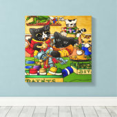 Miniatuur Knight Cat Model Schilderkatten Canvas Afdruk (Insitu (Houten vloer))