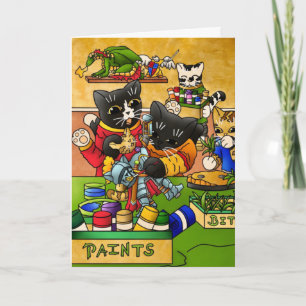 Miniatuur Knight Cat Model Schilderkatten Kaart