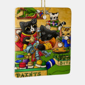 Miniatuur Knight Cat Model Schilderkatten Keramisch Ornament (Rechts)