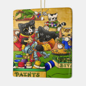 Miniatuur Knight Cat Model Schilderkatten Keramisch Ornament (Links)