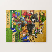 Miniatuur Knight Cat Model Schilderkatten Legpuzzel (Horizontaal)