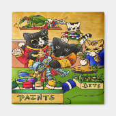 Miniatuur Knight Cat Model Schilderkatten Magneet (Voorkant)