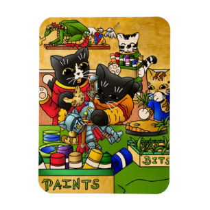 Miniatuur Knight Cat Model Schilderkatten Magnet Magneet