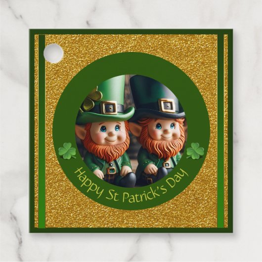 Miniatuur Leprechaun St Patrick's Day Bedankt FT Bedankjes Labels (Voorkant)