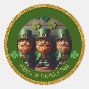 Miniatuur Leprechaun St Patrick's Day Bedankt RS06 Ronde Sticker