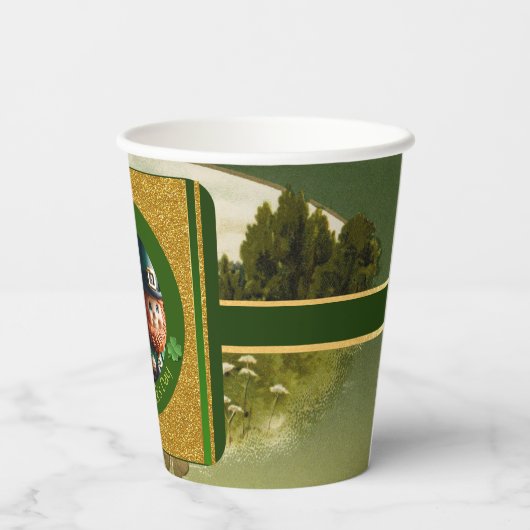 Miniatuur Leprechaun St Patrick's Day PPC Papieren Bekers (Achterkant)