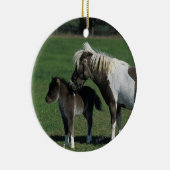Miniatuur Mare & Foal Standing Keramisch Ornament (Rechts)