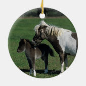 Miniatuur Mare & Foal Standing Keramisch Ornament (Achterkant)