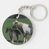 Miniatuur Mare & Foal Standing Sleutelhanger (Achterkant)