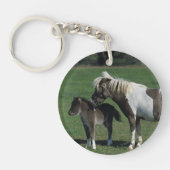 Miniatuur Mare & Foal Standing Sleutelhanger (Voorkant)