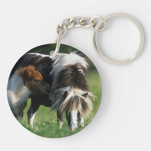 Miniatuur Mare & Foals 2 Sleutelhanger (Achterkant)