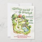 Miniatuur Mini Golf Verjaardag Par-t-shirt Kaart (Voorkant)