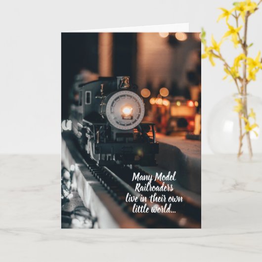 Miniatuur Model Railroader Jubileum of Verjaardag Kaart (Gele Bloem)