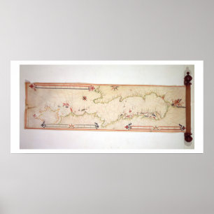 Miniatuur Nautical Map of the Adriatic, 1624 (parc Poster