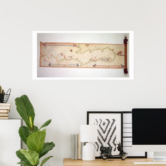 Miniatuur Nautical Map of the Adriatic, 1624 (parc Poster (Thuiskantoor)