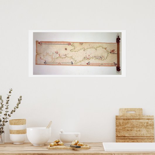 Miniatuur Nautical Map of the Adriatic, 1624 (parc Poster (Keuken)