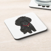 Miniatuur of Speelgoed Poedel - Zwart 1 Onderzetter (Linkerzijde)