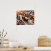 Miniatuur Paard Getrokken Slee Rit Poster (Keuken)