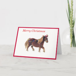 Miniatuur Paard Merry Christmas Kaart Kaart