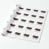 Miniatuur pig kerstontwerp cadeaupapier (Uitgerold)