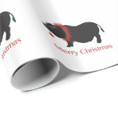 Miniatuur pig kerstontwerp cadeaupapier (Rol Hoek)