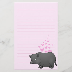 Miniatuur Pig Love Briefpapier