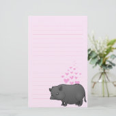 Miniatuur Pig Love Briefpapier (Staand voorkant)