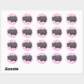 Miniatuur Pig Love Ronde Sticker (Vel)