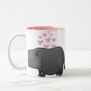 Miniatuur Pig Love Tweekleurige Koffiemok