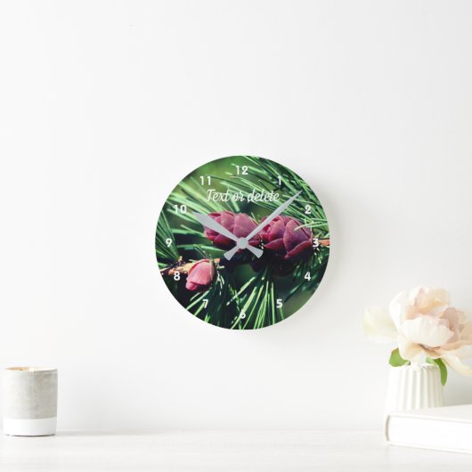 Miniatuur Pine Cones gepersonaliseerd Ronde Klok (Huis)