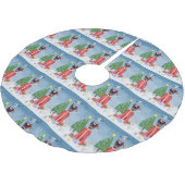 Miniatuur Pinsch Dog in sneeuw met kerstcadeaus Kerstboom Rok (Gekanteld)