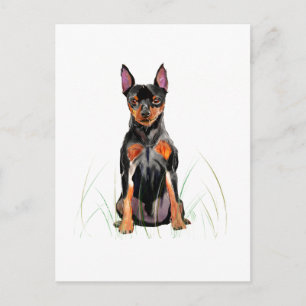 Miniatuur Pinscher Ansichtkaart, Min Pin Briefkaart