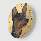 Miniatuur Pinscher Art Wall klok (Hoek)