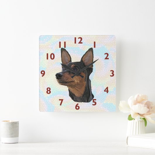 Miniatuur Pinscher Art Wall klok (Huis)