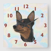 Miniatuur Pinscher Art Wall klok (Voorkant)