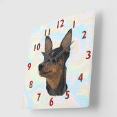 Miniatuur Pinscher Art Wall klok (Hoek)