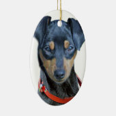 Miniatuur Pinscher Black Puppy Keramisch Ornament (Rechts)